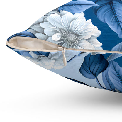 Blue Floral Decorative Pillow - DS Artwork N Design