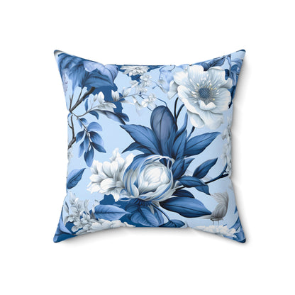 Blue Floral Decorative Pillow - DS Artwork N Design