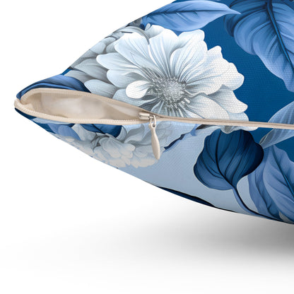Blue Floral Decorative Pillow - DS Artwork N Design