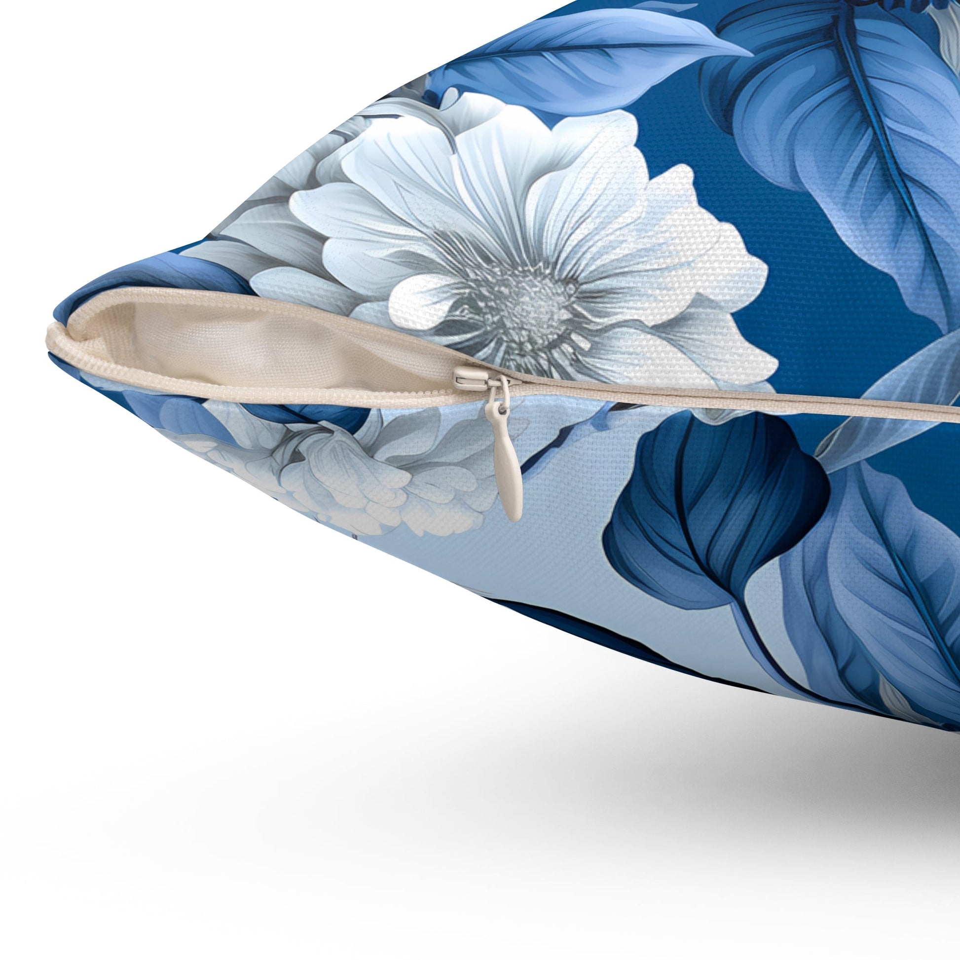 Blue Floral Decorative Pillow - DS Artwork N Design