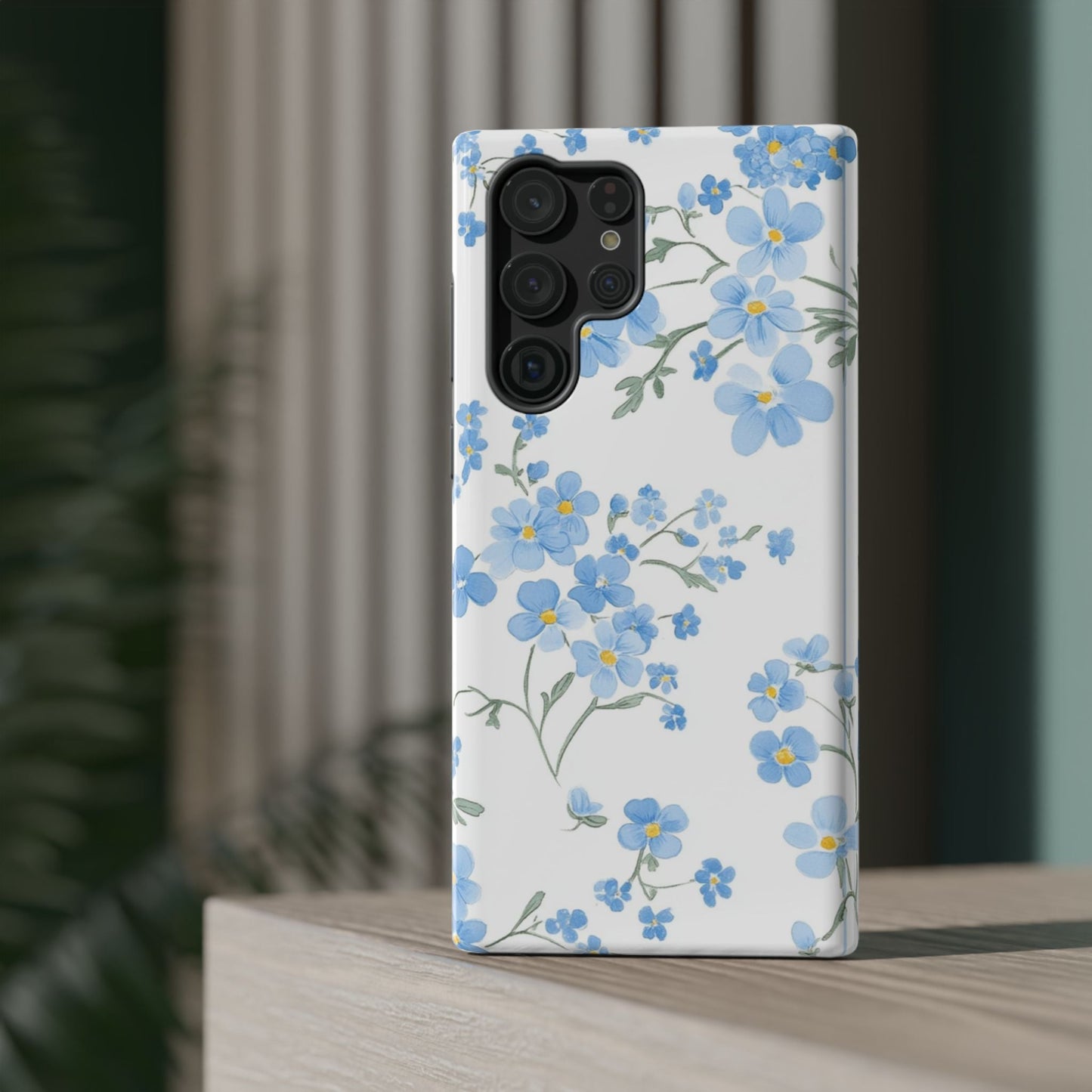 Blue Flower Design Floral Phone Case - DS Artwork N Design
