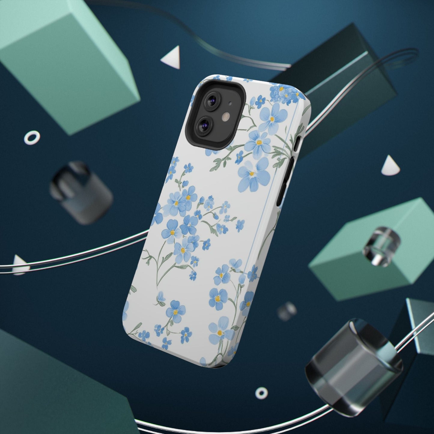 Blue Flower Design Floral Phone Case - DS Artwork N Design