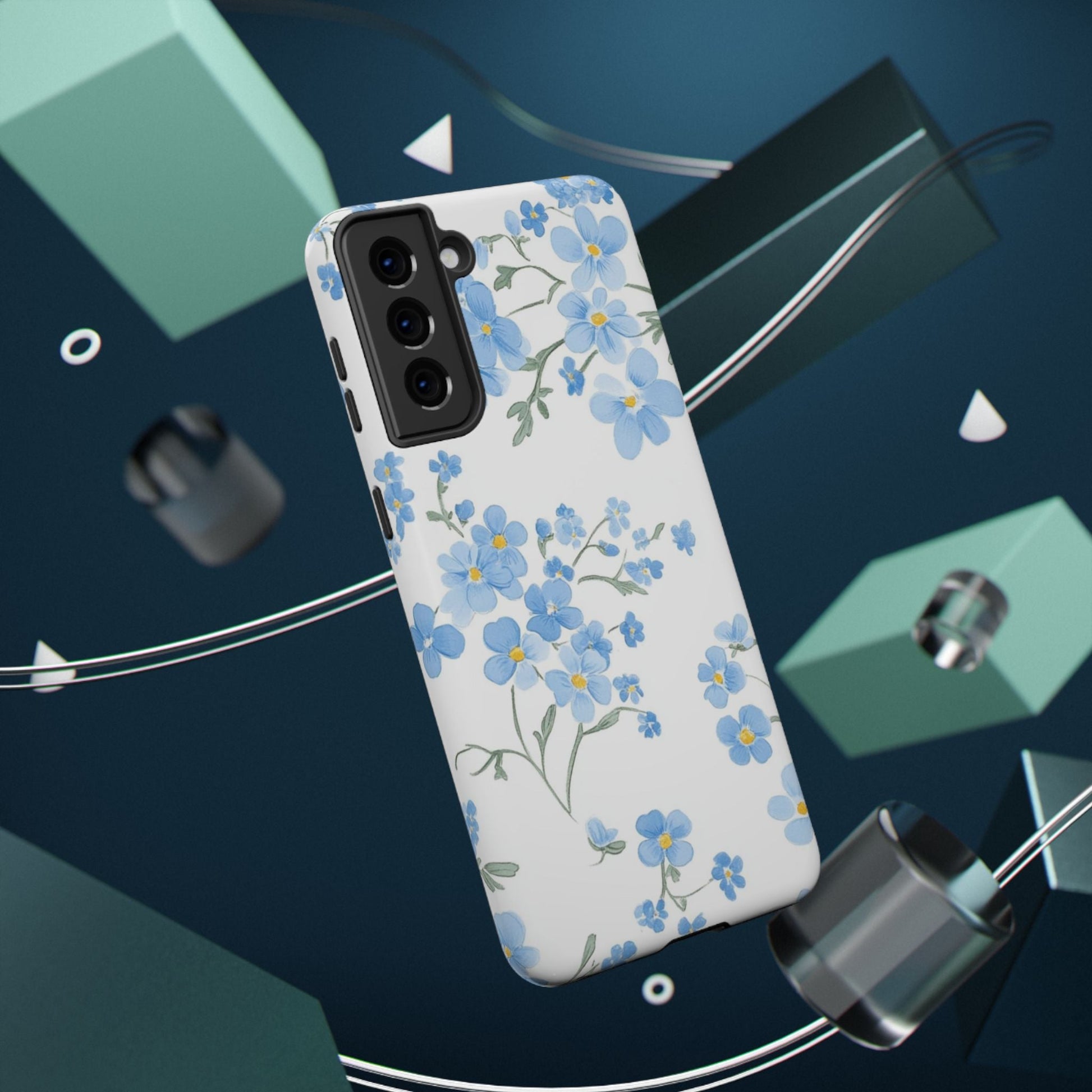 Blue Flower Design Floral Phone Case - DS Artwork N Design