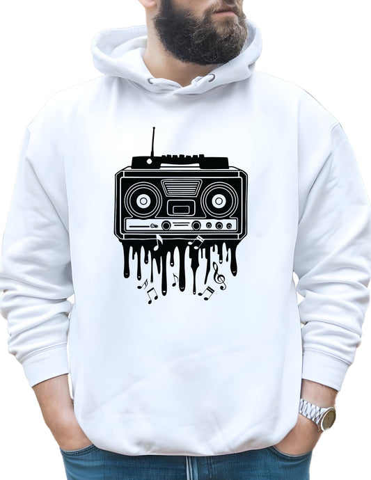 Boom Box - white Hoodie - DS Artwork N Design