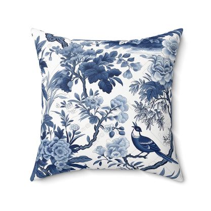 Botanical Bluebird Throw Pillow - DS Artwork N Design