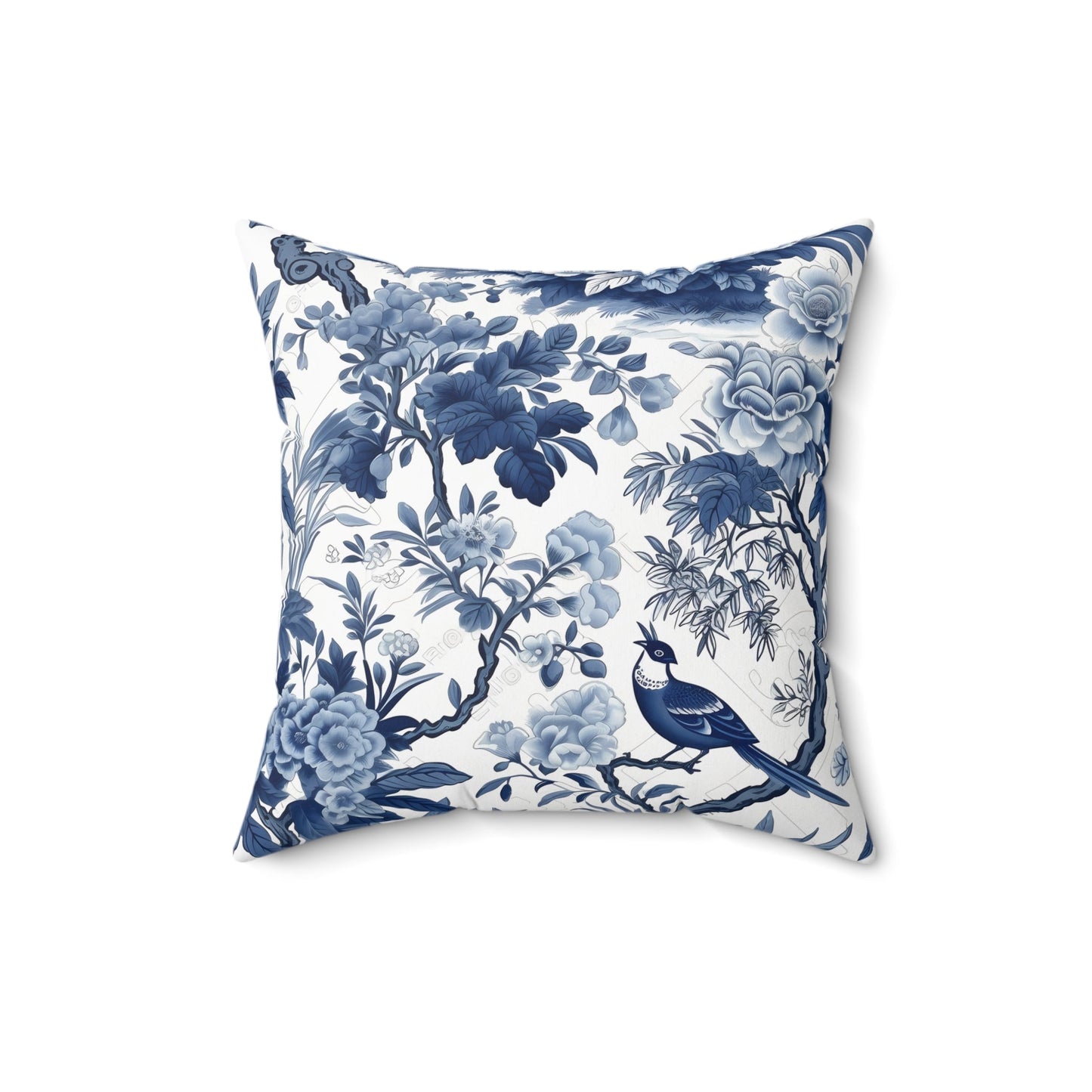 Botanical Bluebird Throw Pillow - DS Artwork N Design