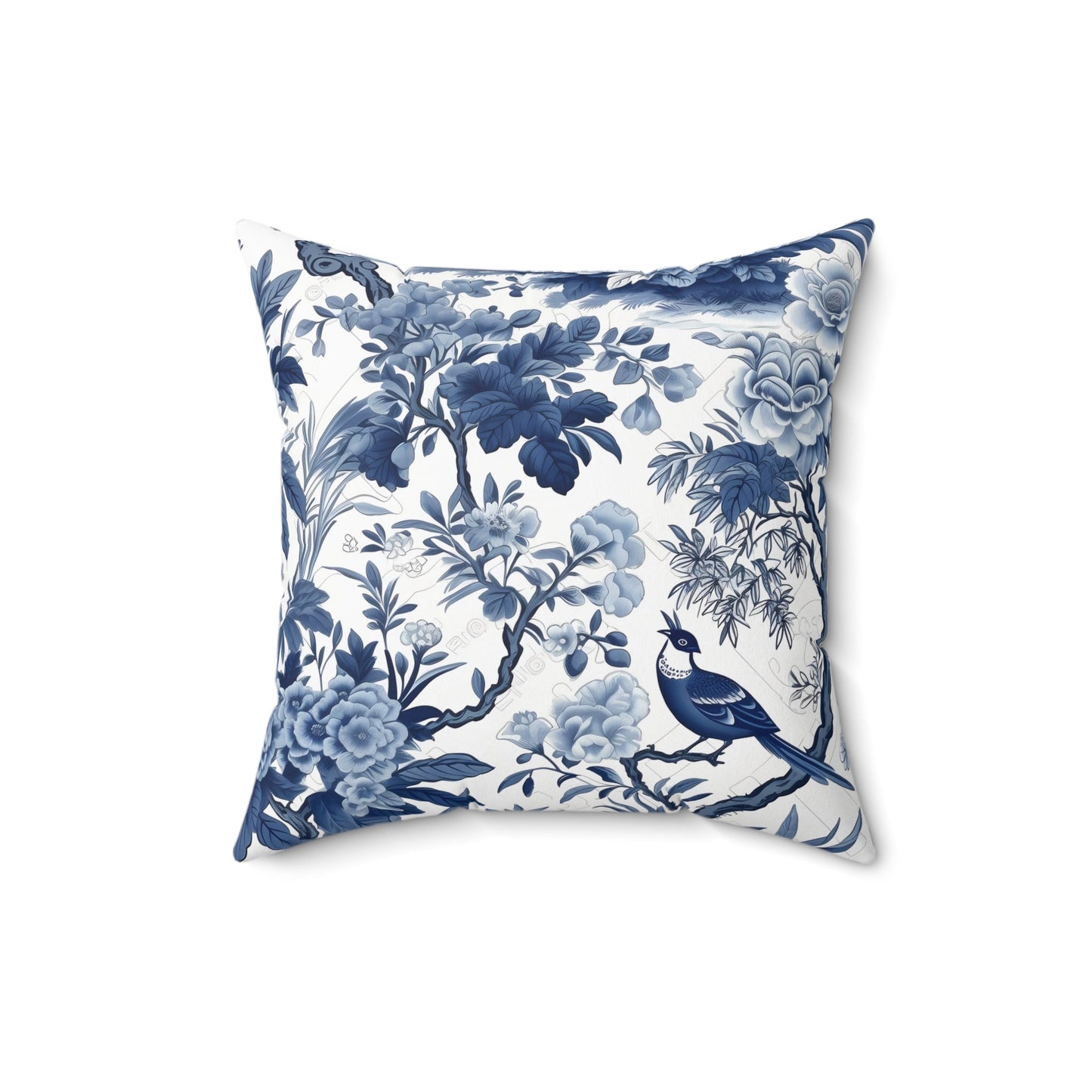 Botanical Bluebird Throw Pillow - DS Artwork N Design