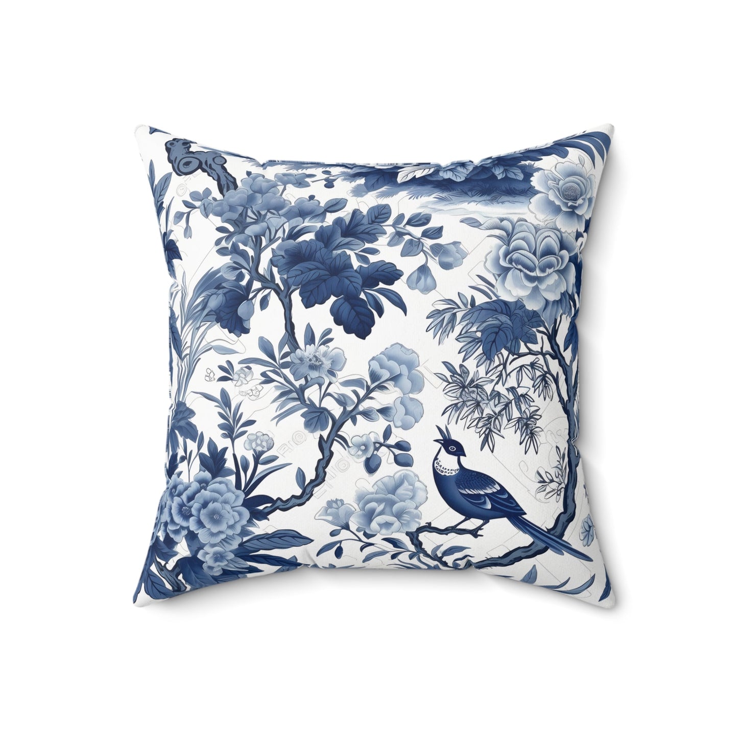 Botanical Bluebird Throw Pillow - DS Artwork N Design