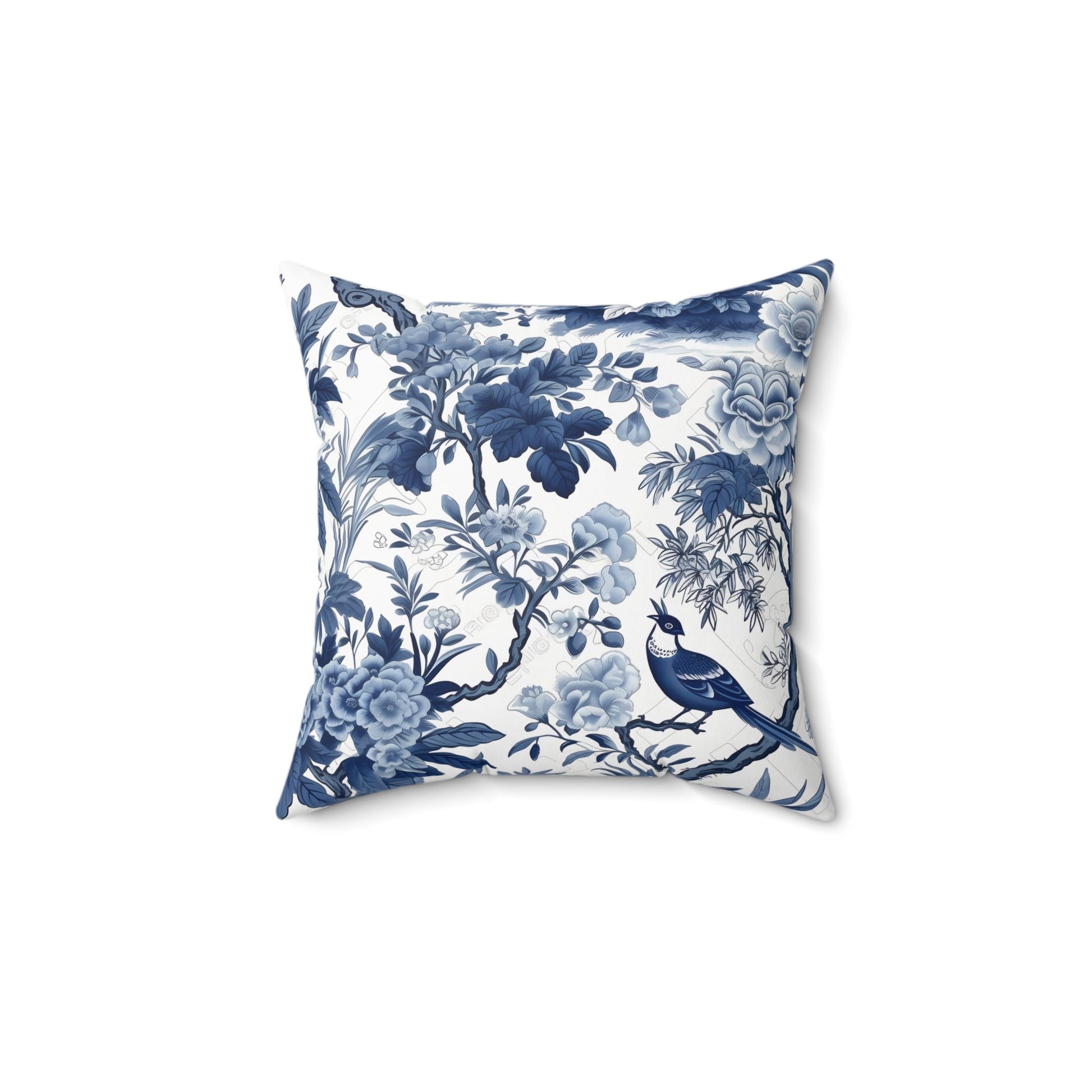 Botanical Bluebird Throw Pillow - DS Artwork N Design