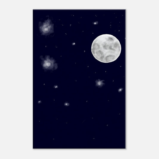 Canvas 12x18 - moon art print - DS Artwork N Design