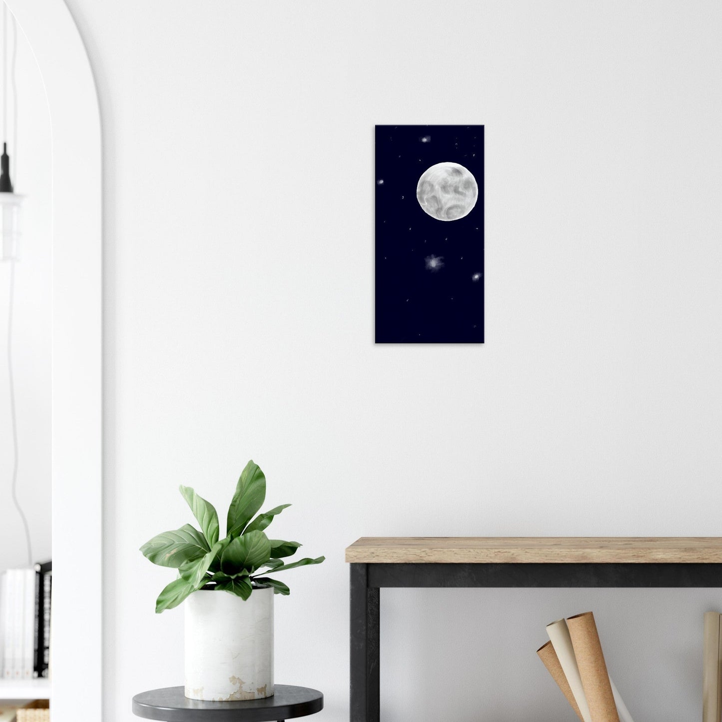 Canvas 12x24 - moon art print - DS Artwork N Design