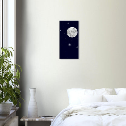 Canvas 12x24 - moon art print - DS Artwork N Design