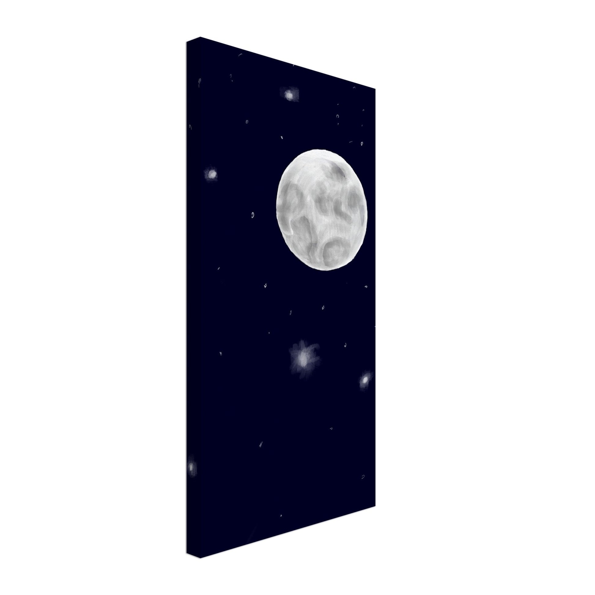 Canvas 12x24 - moon art print - DS Artwork N Design