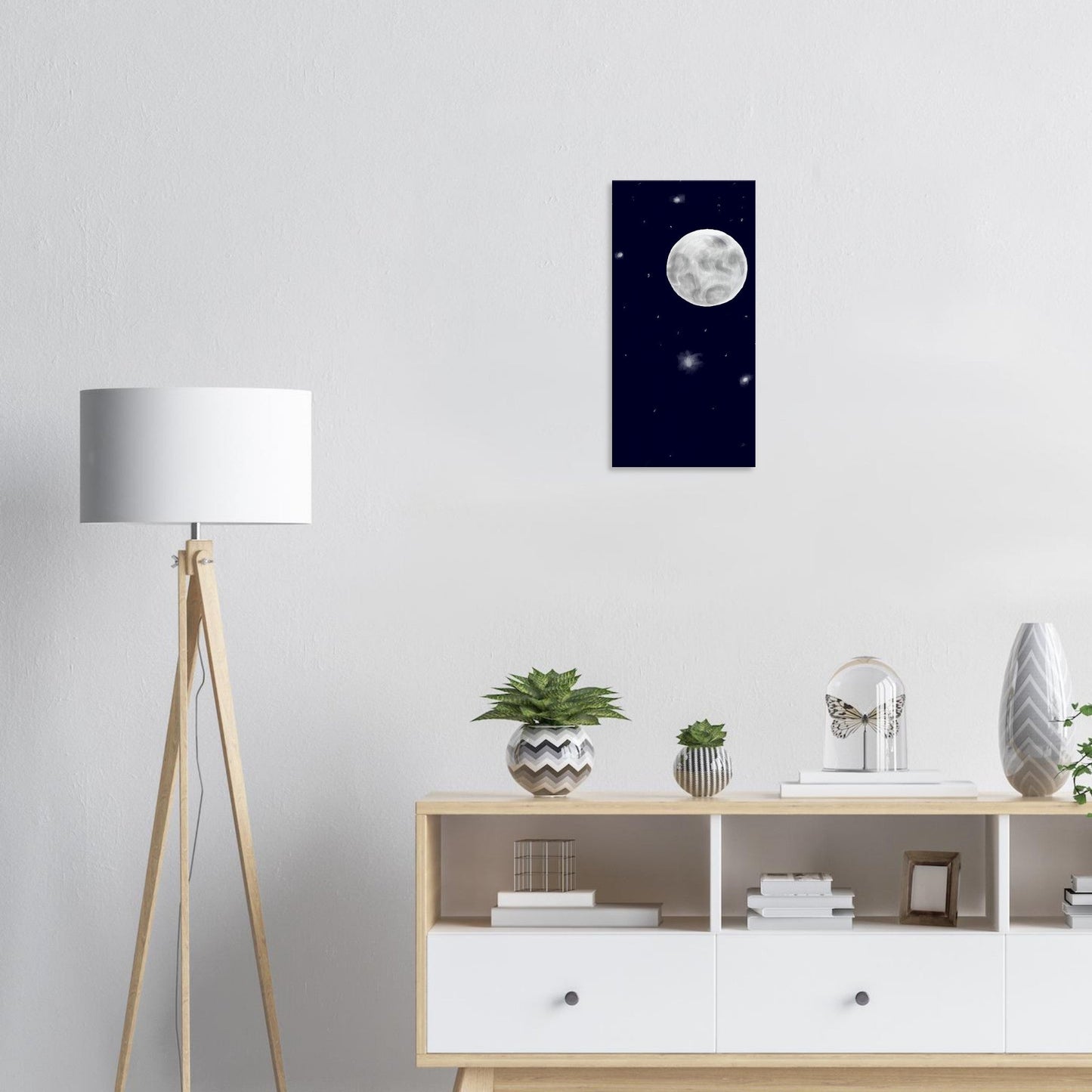 Canvas 12x24 - moon art print - DS Artwork N Design