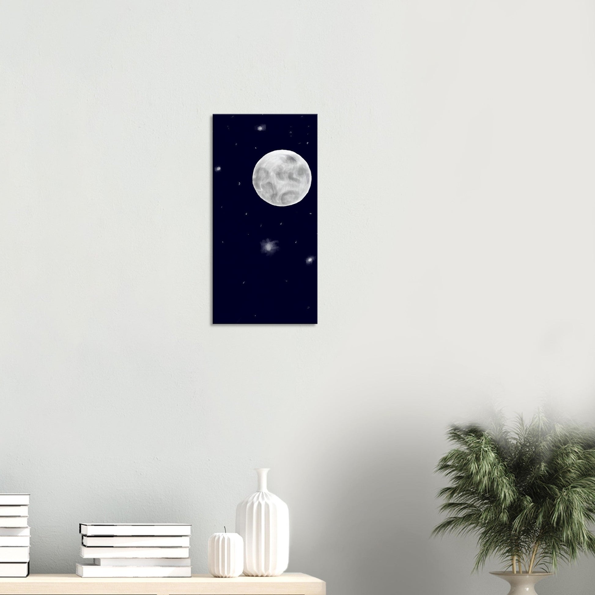 Canvas 12x24 - moon art print - DS Artwork N Design