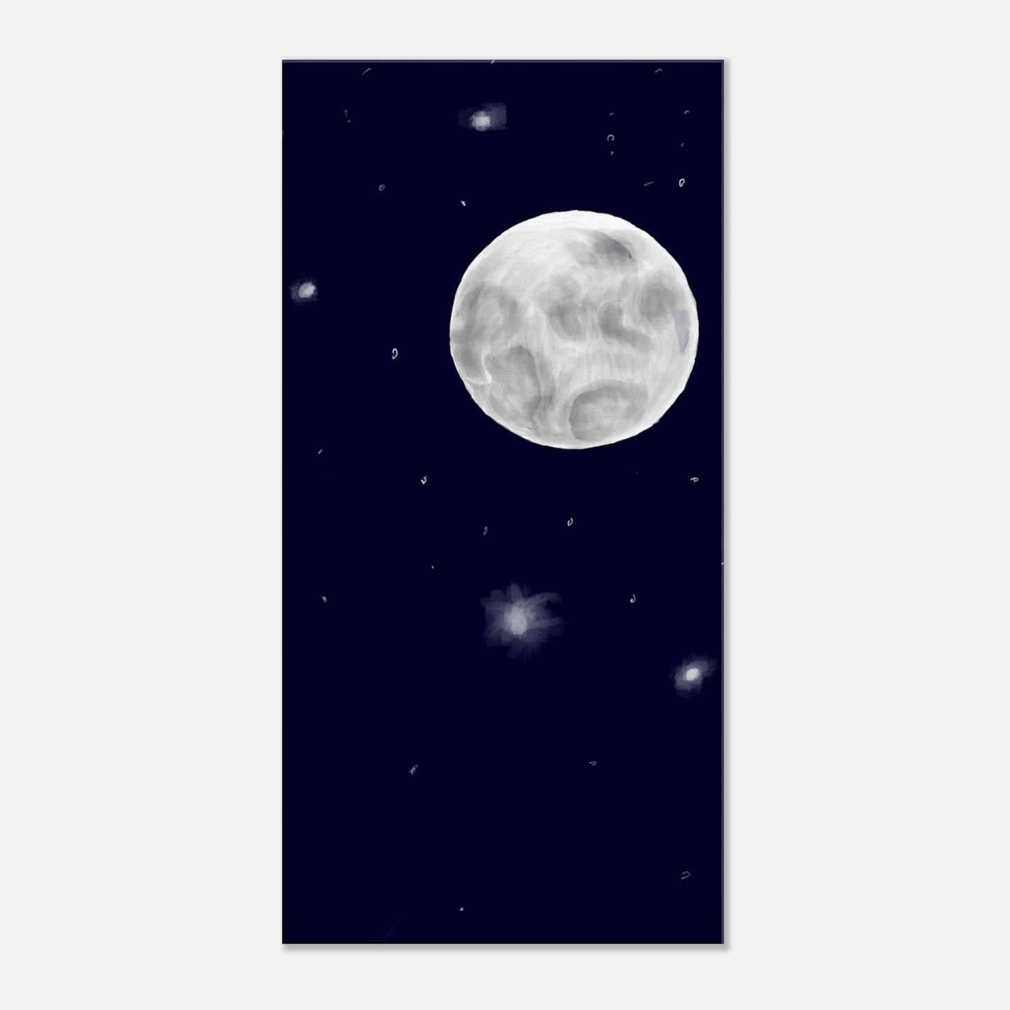 Canvas 12x24 - moon art print - DS Artwork N Design