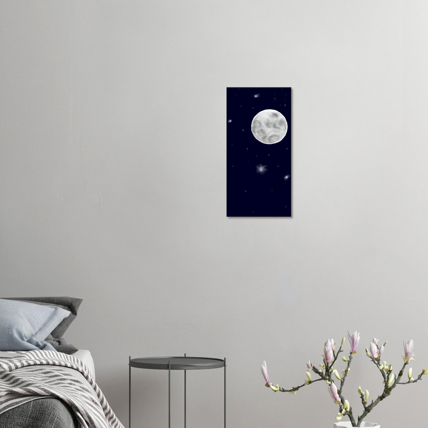 Canvas 12x24 - moon art print - DS Artwork N Design