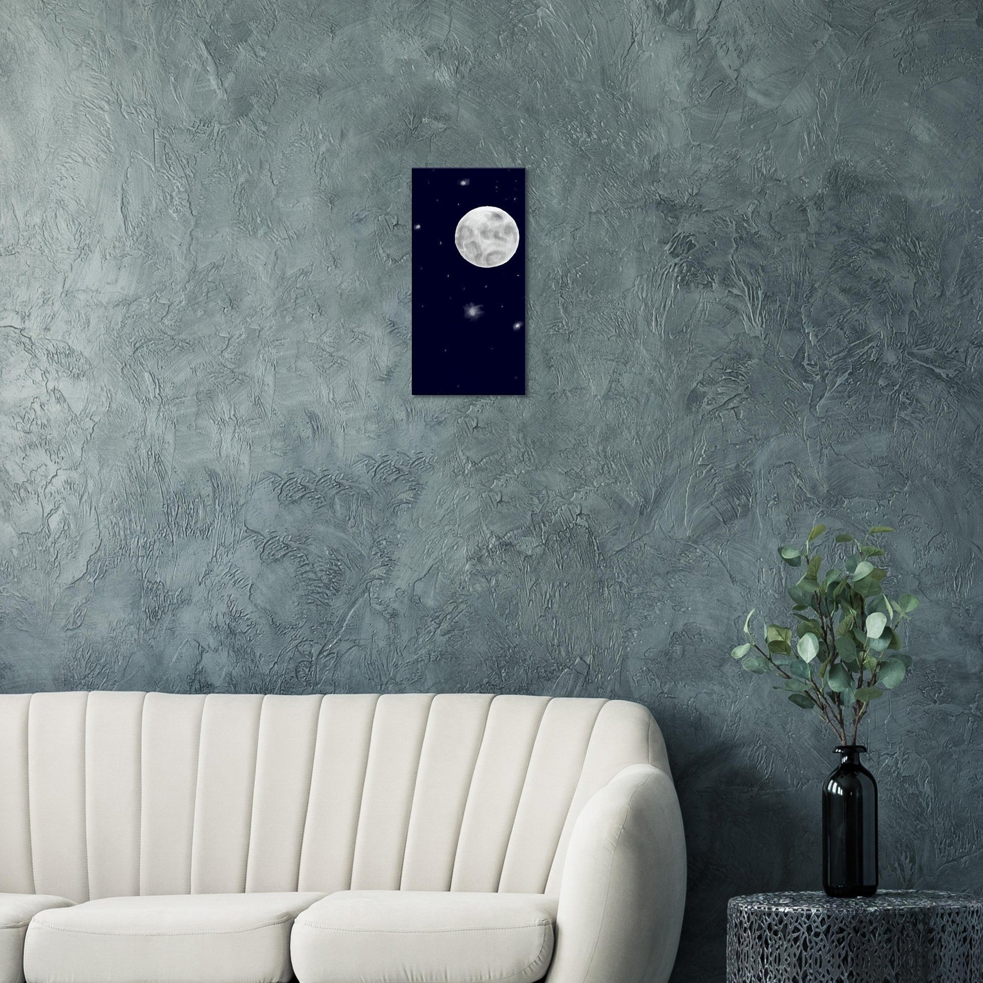 Canvas 12x24 - moon art print - DS Artwork N Design