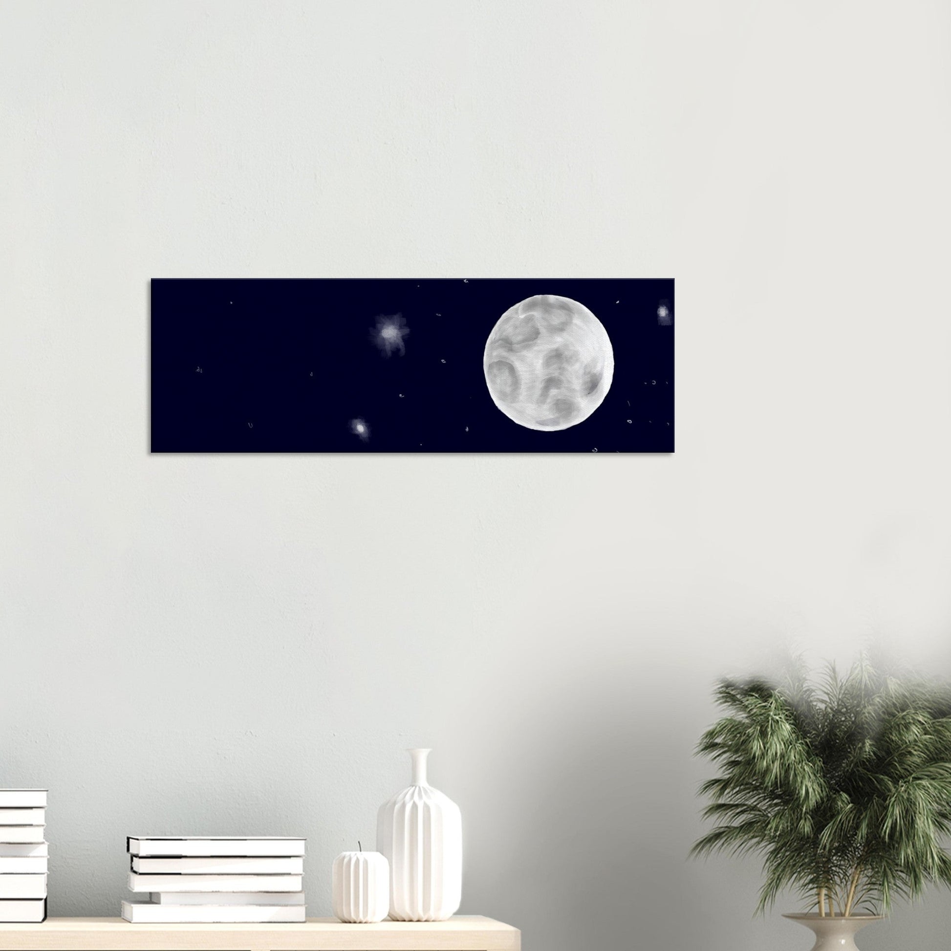 Canvas 12x36 - moon art print - DS Artwork N Design