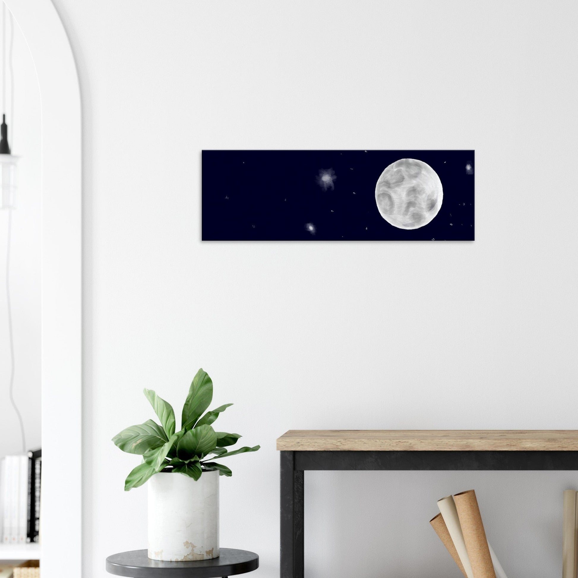 Canvas 12x36 - moon art print - DS Artwork N Design