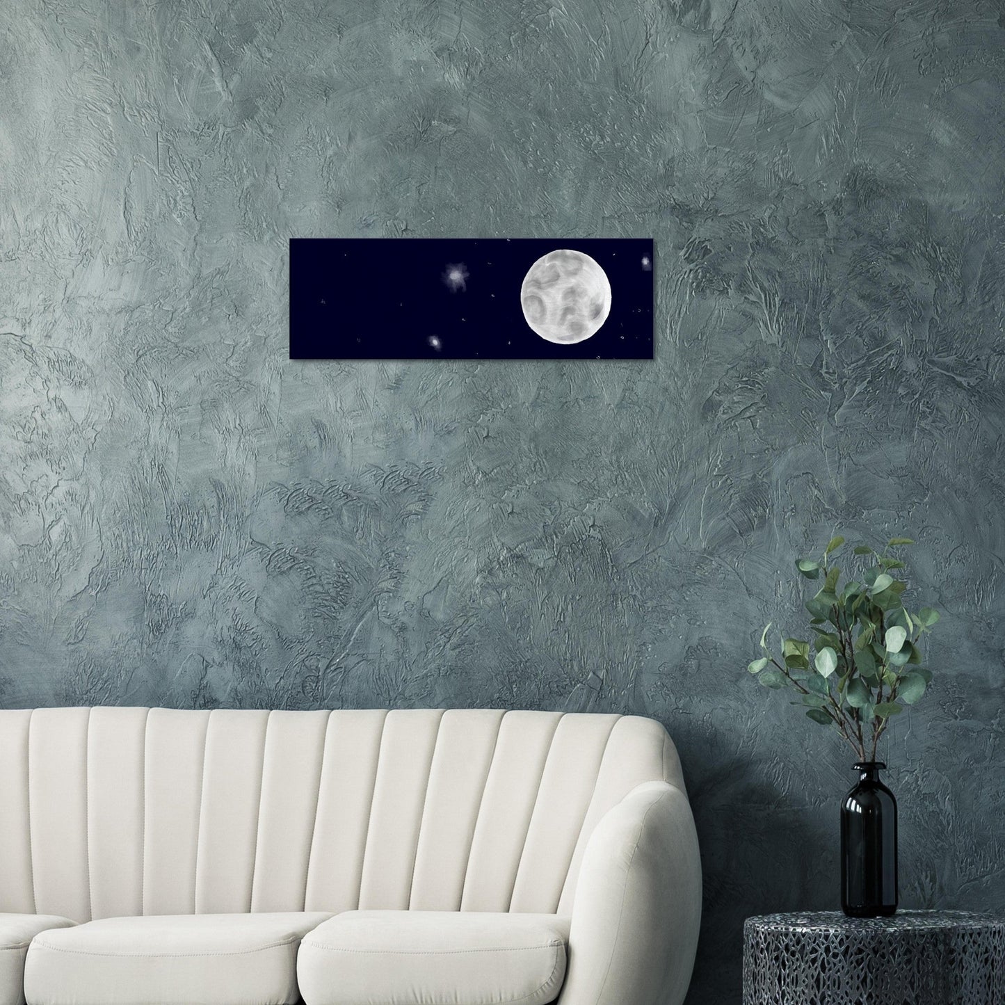 Canvas 12x36 - moon art print - DS Artwork N Design