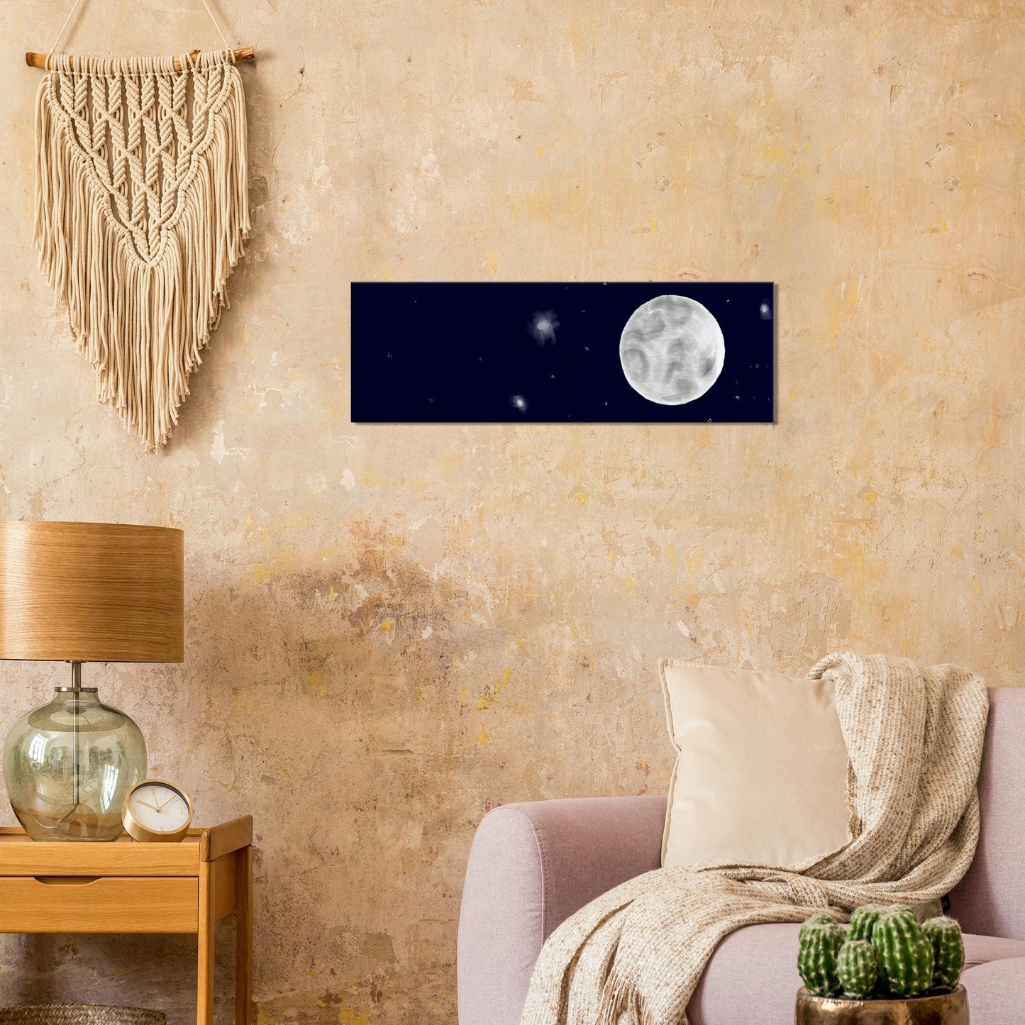 Canvas 12x36 - moon art print - DS Artwork N Design