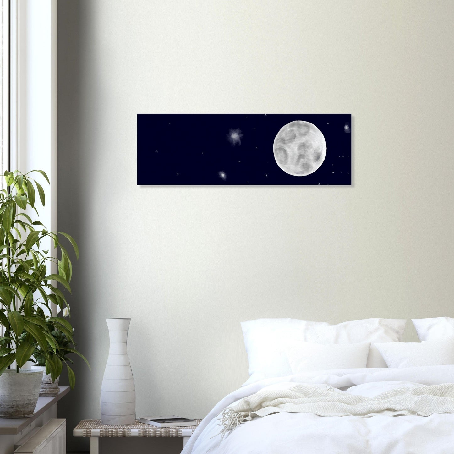 Canvas 12x36 - moon art print - DS Artwork N Design