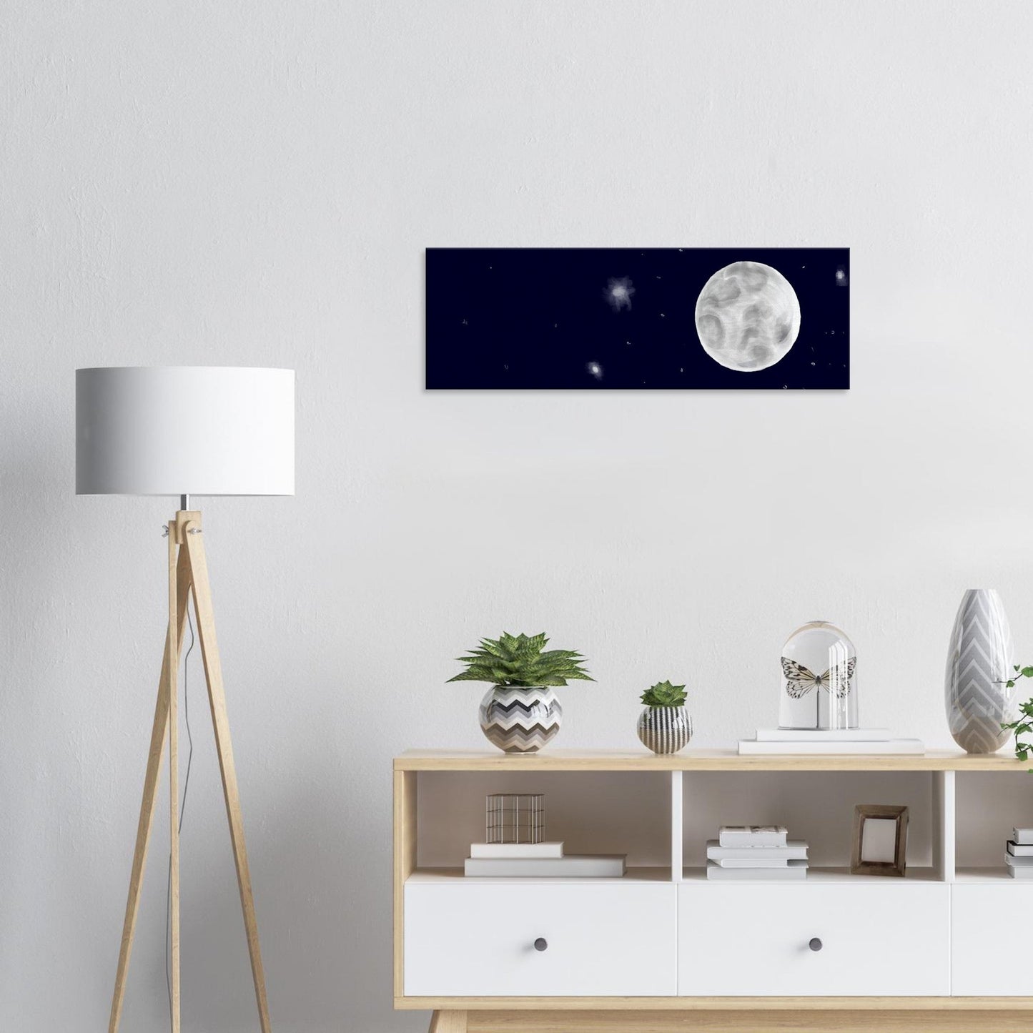 Canvas 12x36 - moon art print - DS Artwork N Design