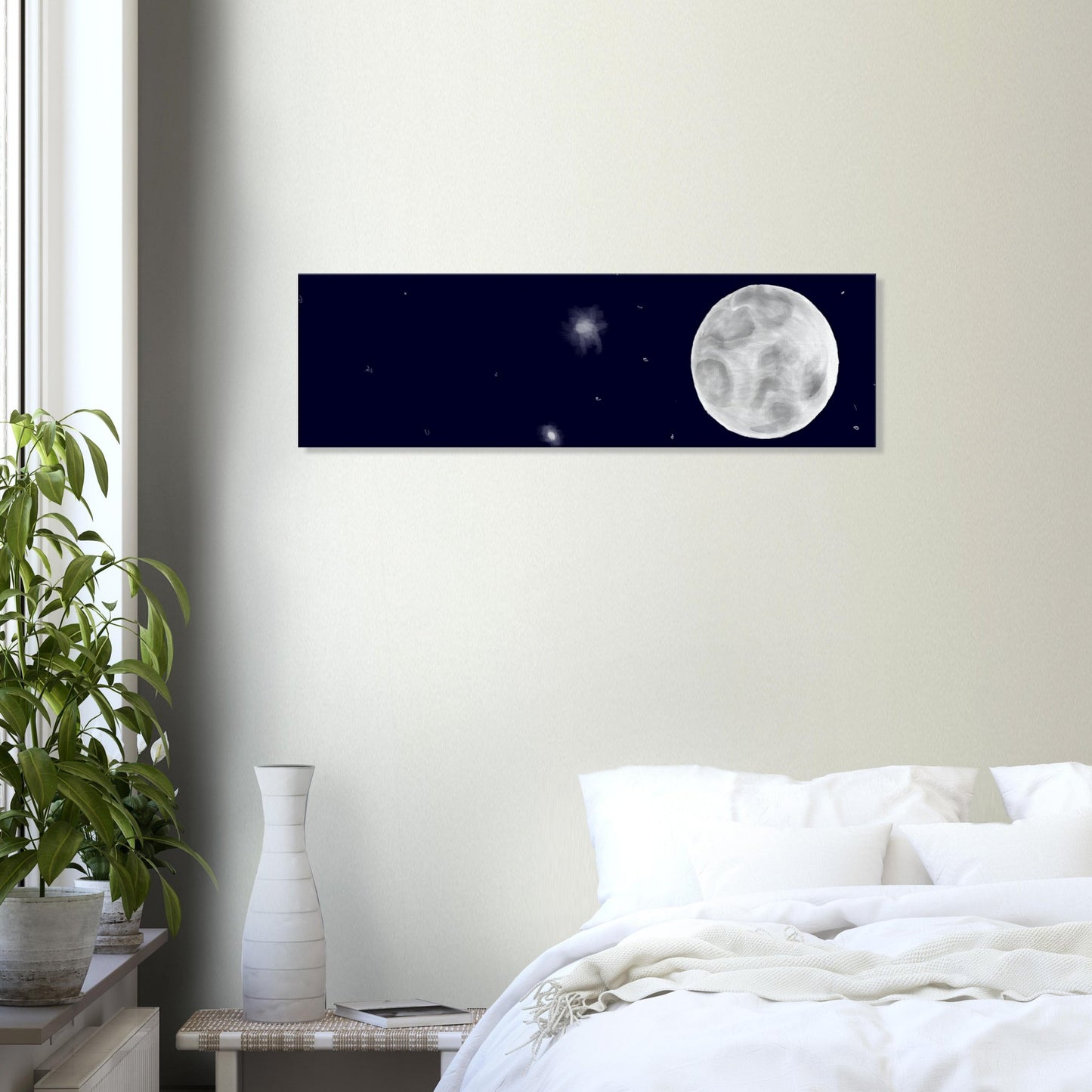 Canvas 12x40 - moon art print - DS Artwork N Design