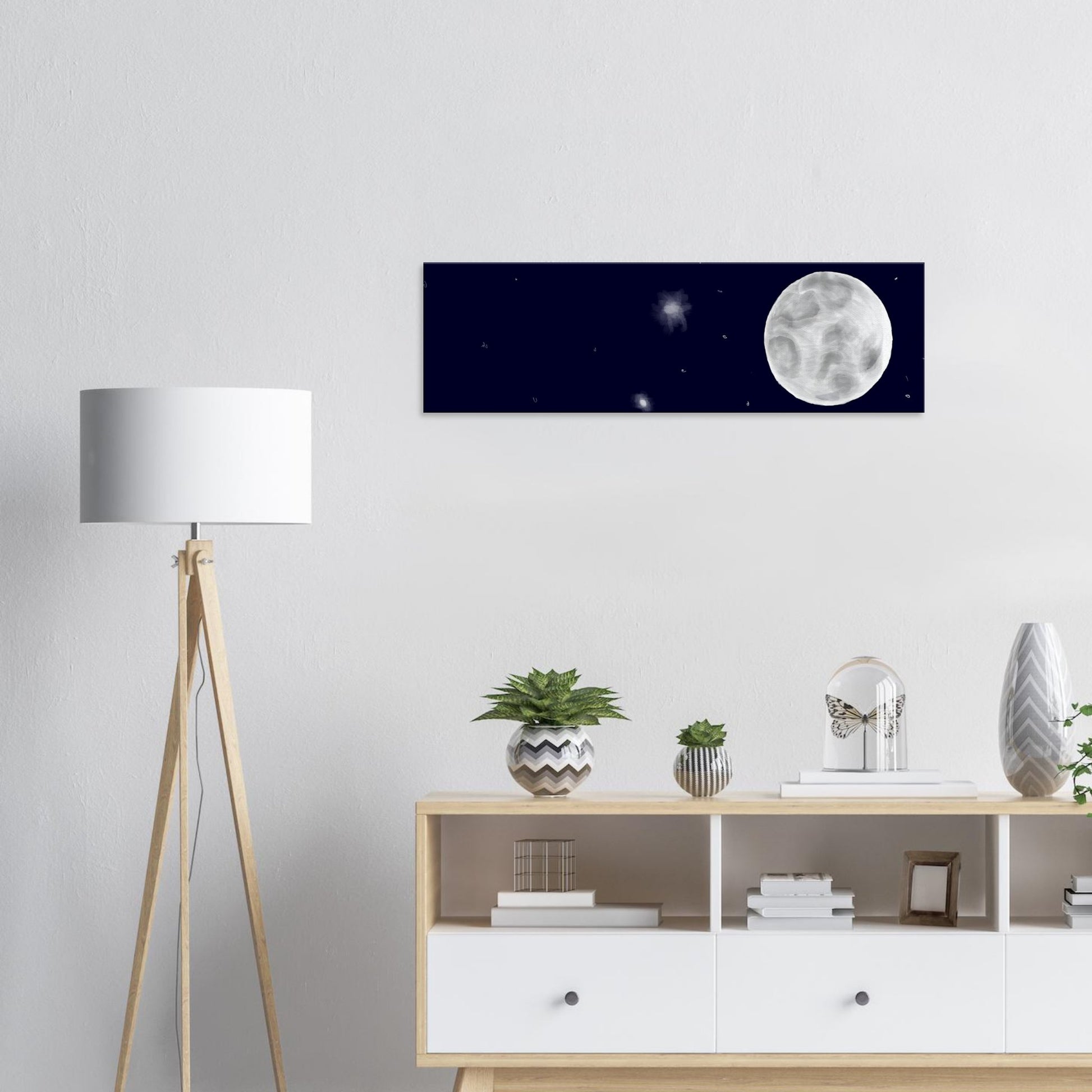 Canvas 12x40 - moon art print - DS Artwork N Design