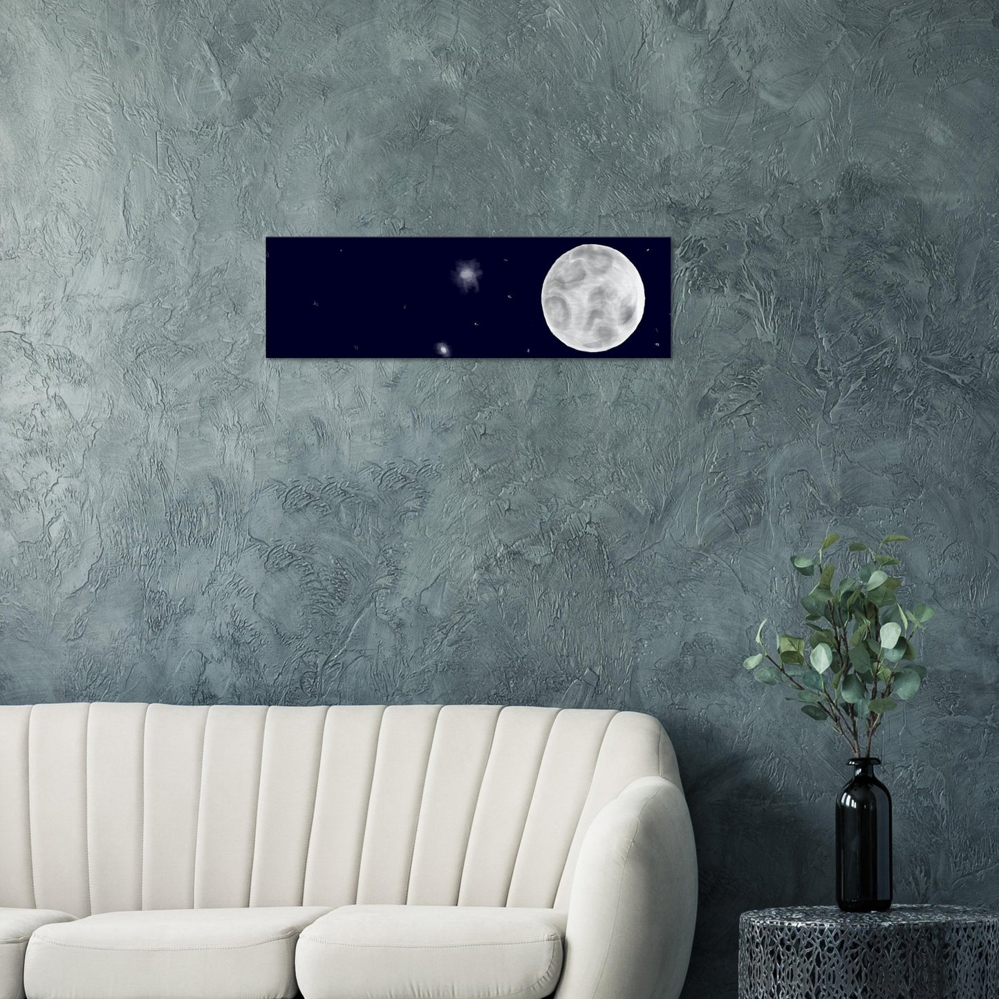 Canvas 12x40 - moon art print - DS Artwork N Design