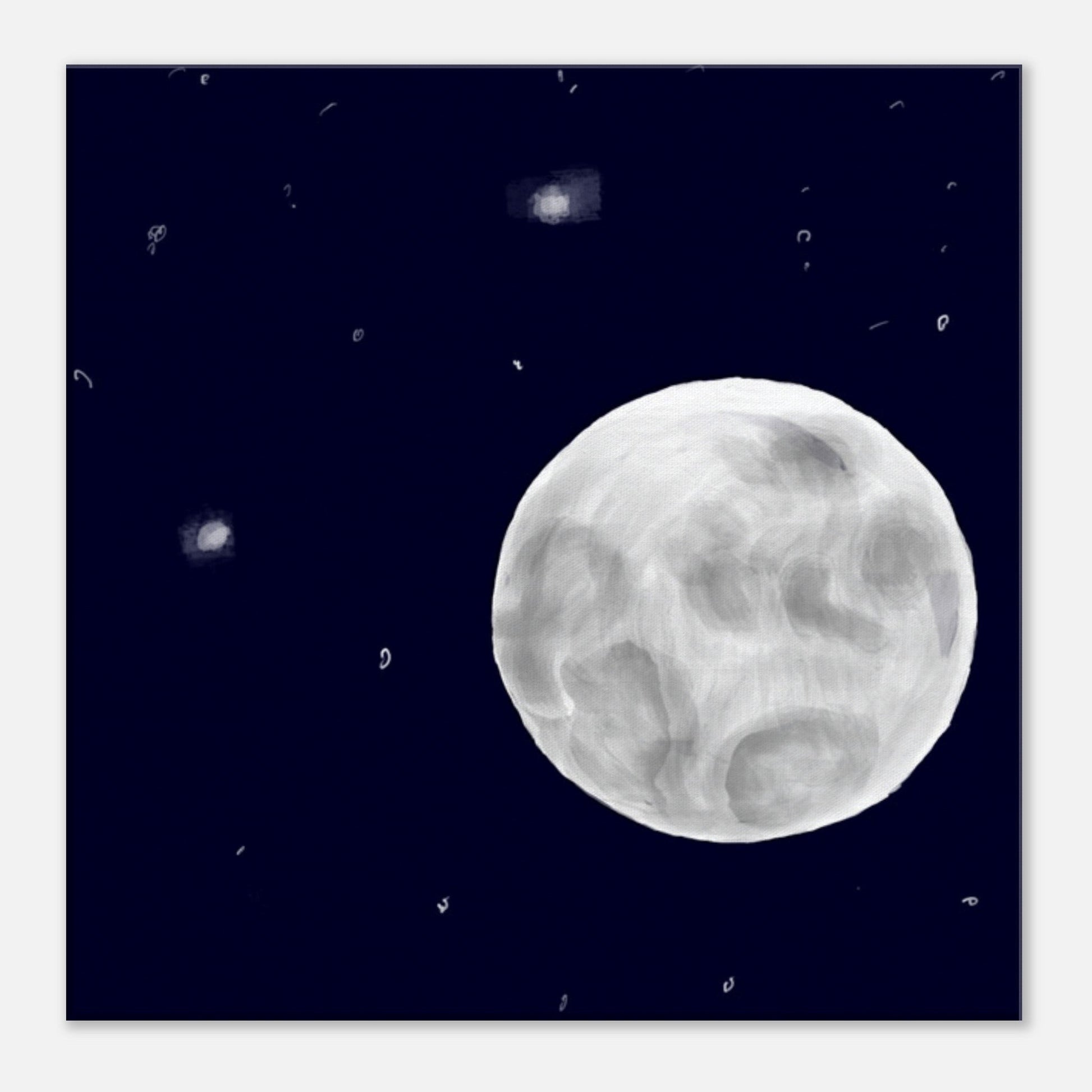 Canvas 20x20 - moon art print - DS Artwork N Design