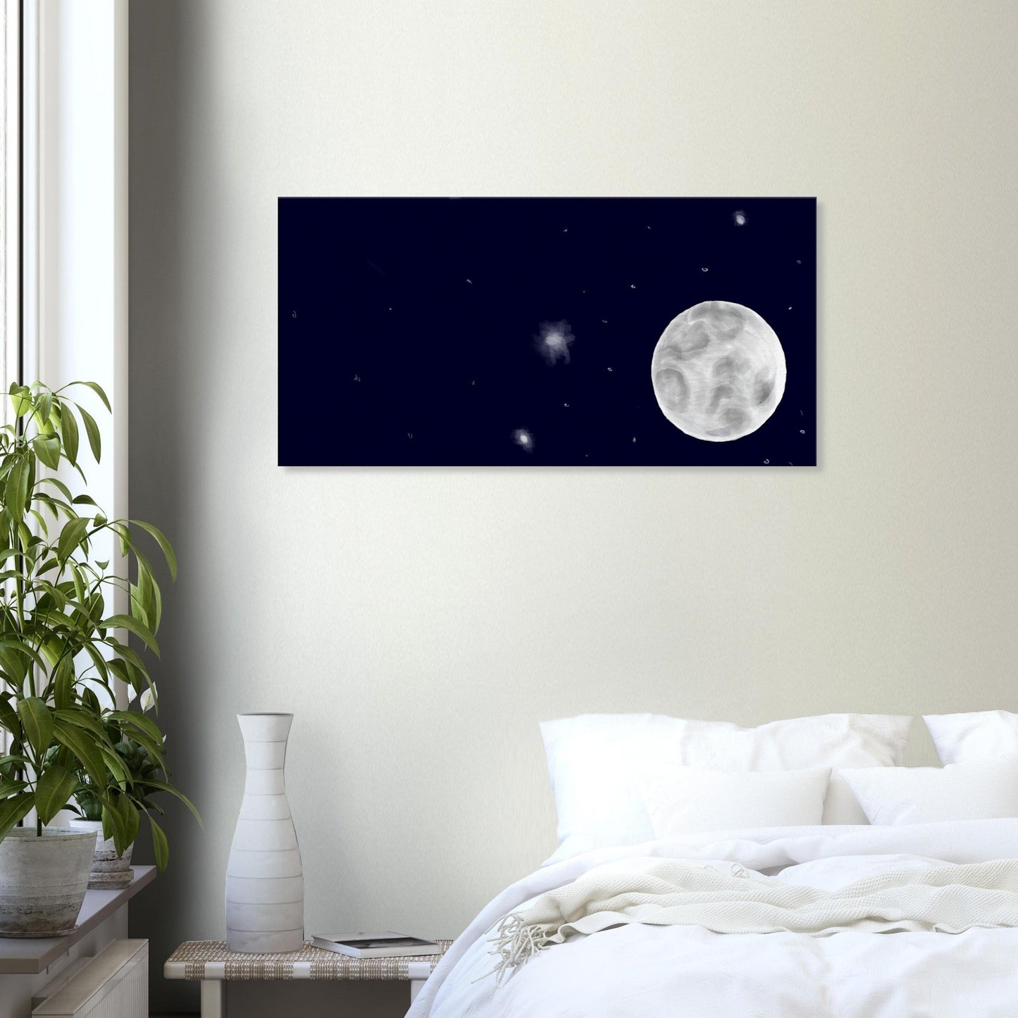 Canvas 20x40 - moon art print - DS Artwork N Design