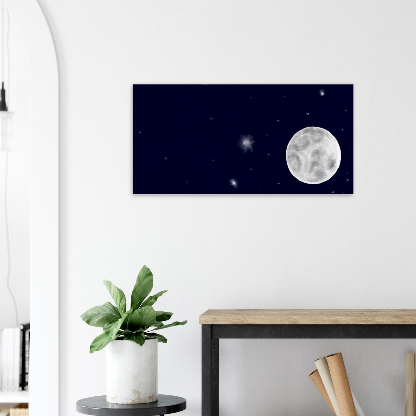 Canvas 20x40 - moon art print - DS Artwork N Design