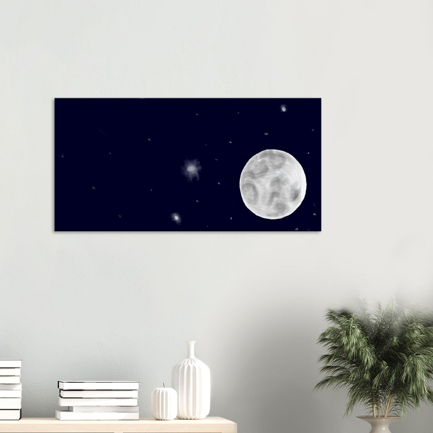 Canvas 20x40 - moon art print - DS Artwork N Design