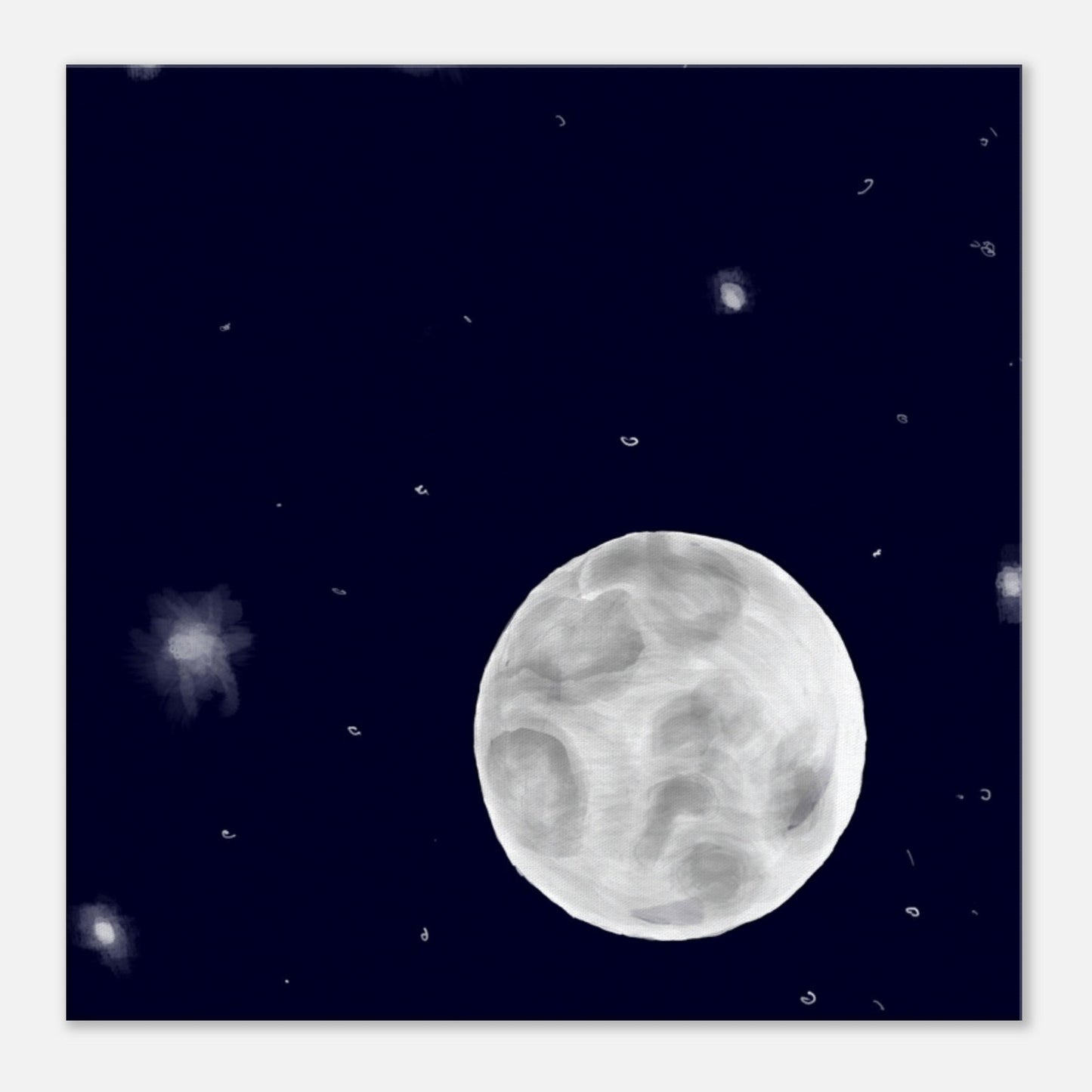 Canvas 24x24 - moon art print - DS Artwork N Design