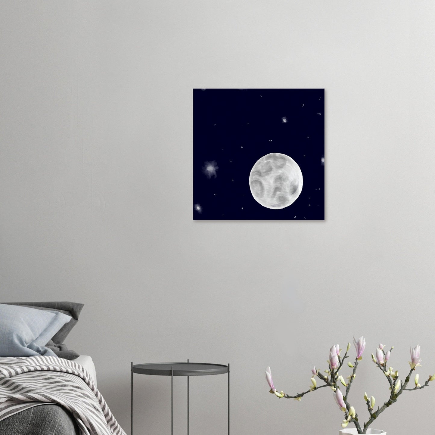 Canvas 24x24 - moon art print - DS Artwork N Design