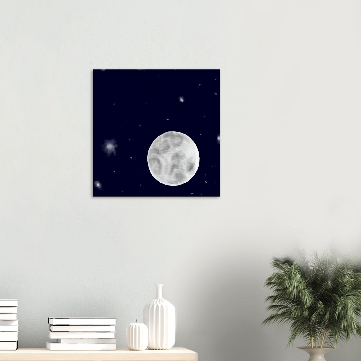 Canvas 24x24 - moon art print - DS Artwork N Design