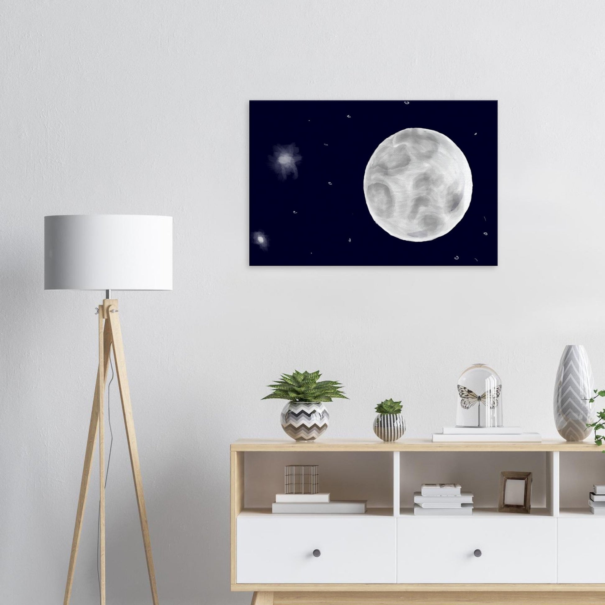 Canvas 24x36 - moon art print - DS Artwork N Design