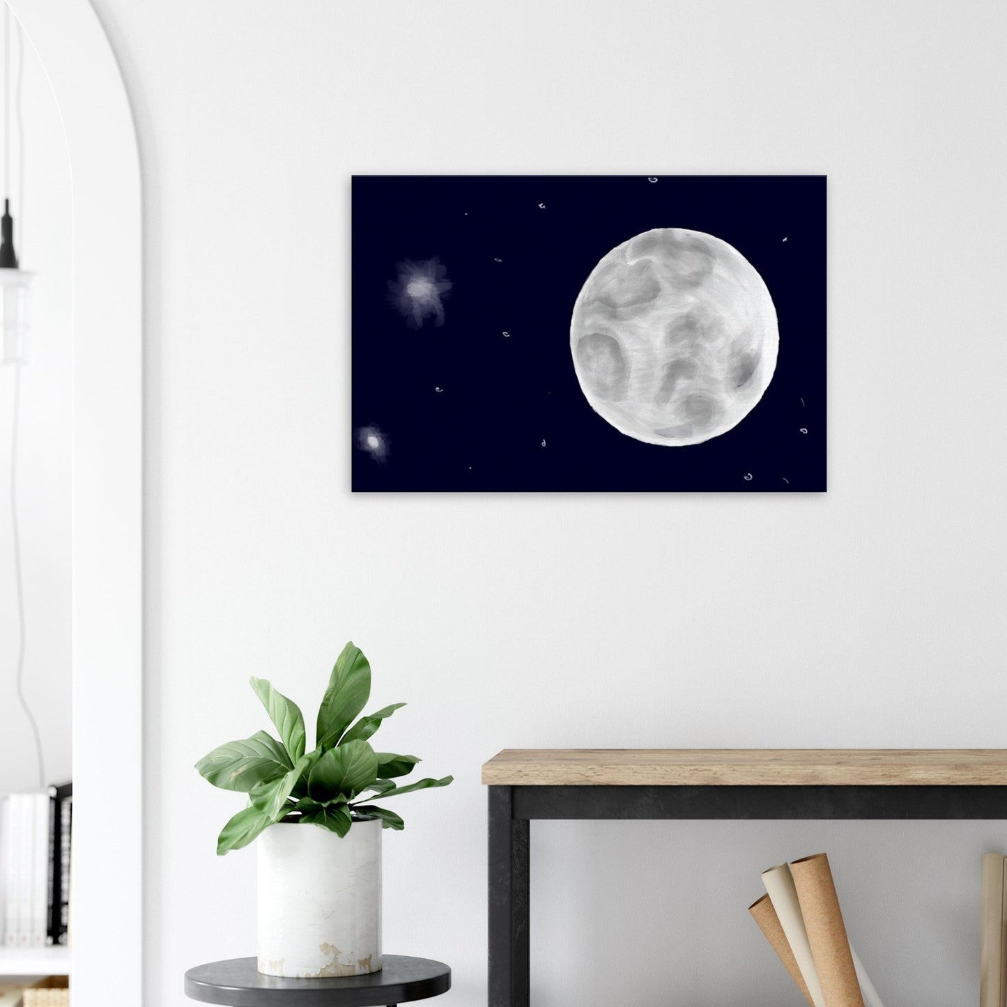 Canvas 24x36 - moon art print - DS Artwork N Design