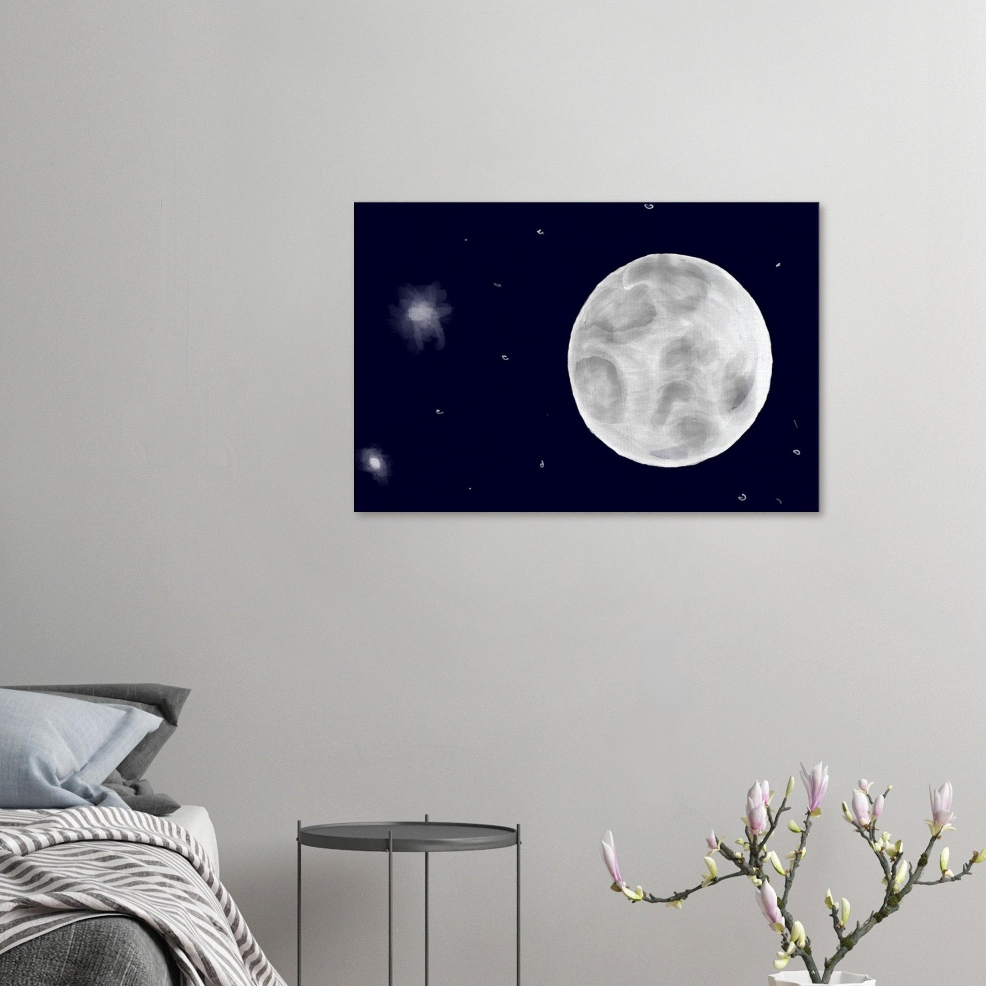 Canvas 24x36 - moon art print - DS Artwork N Design