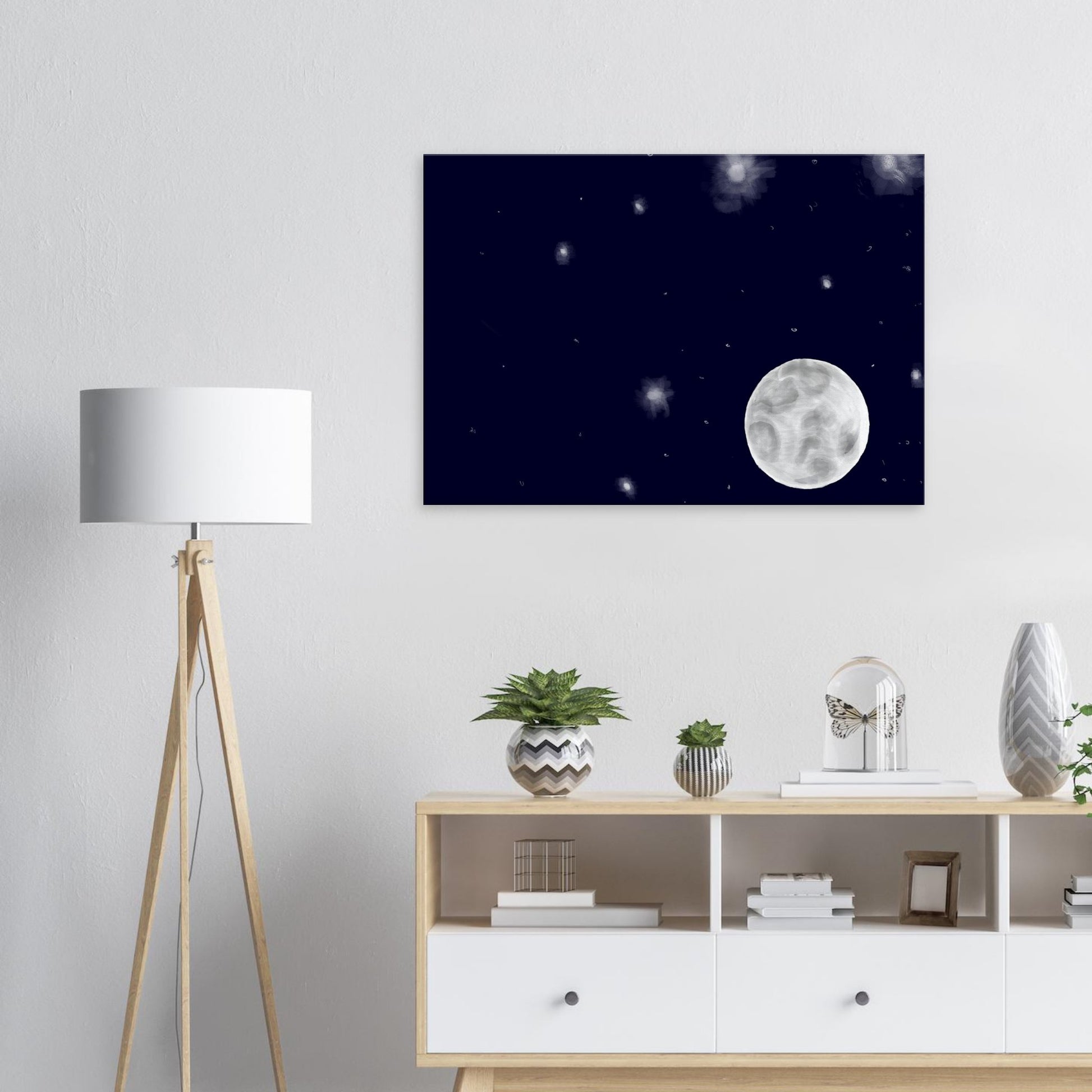 Canvas 28x40 - moon art print - DS Artwork N Design