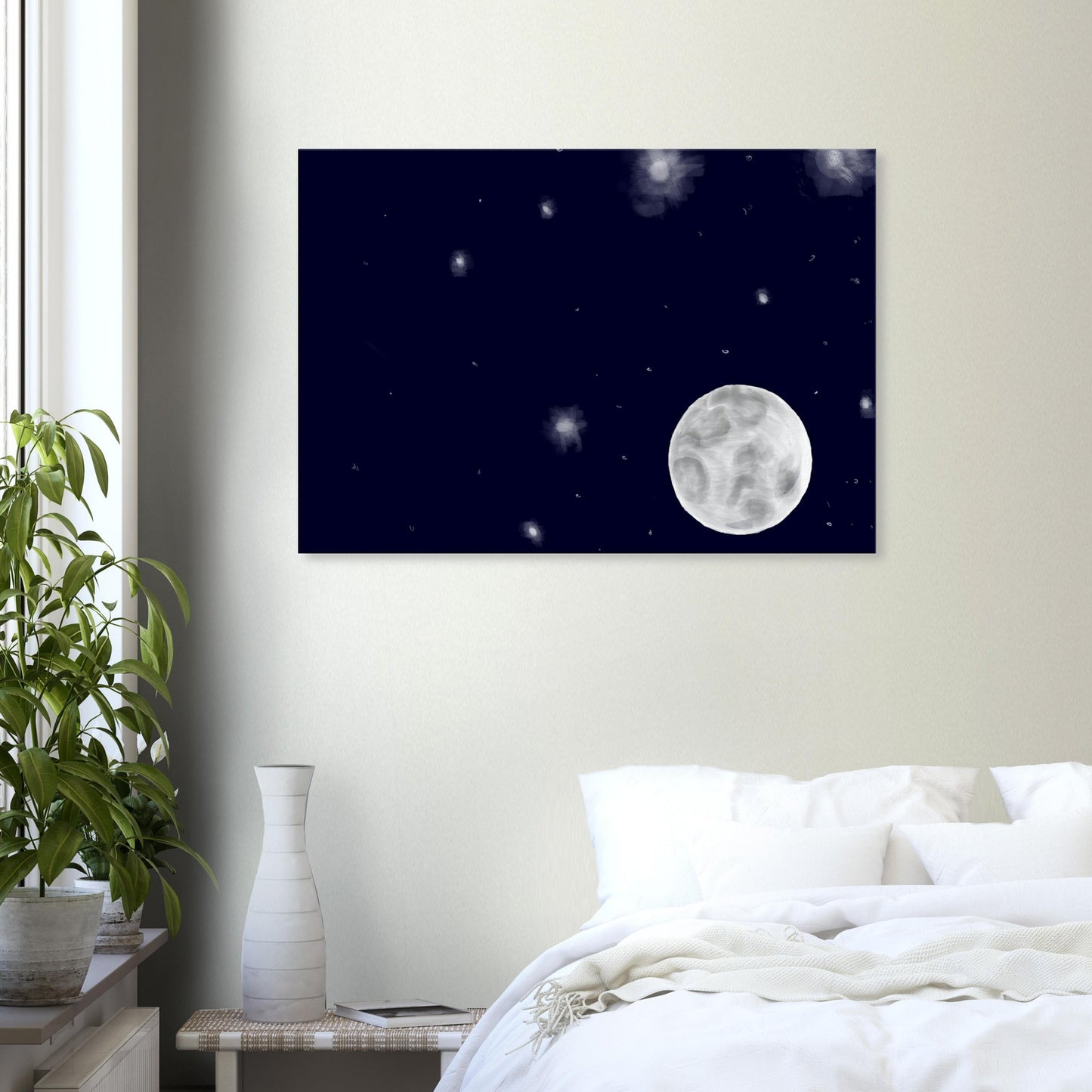 Canvas 28x40 - moon art print - DS Artwork N Design