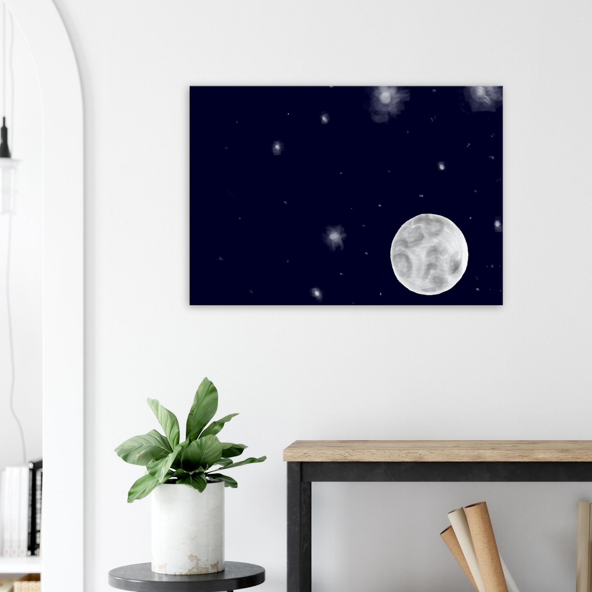 Canvas 28x40 - moon art print - DS Artwork N Design