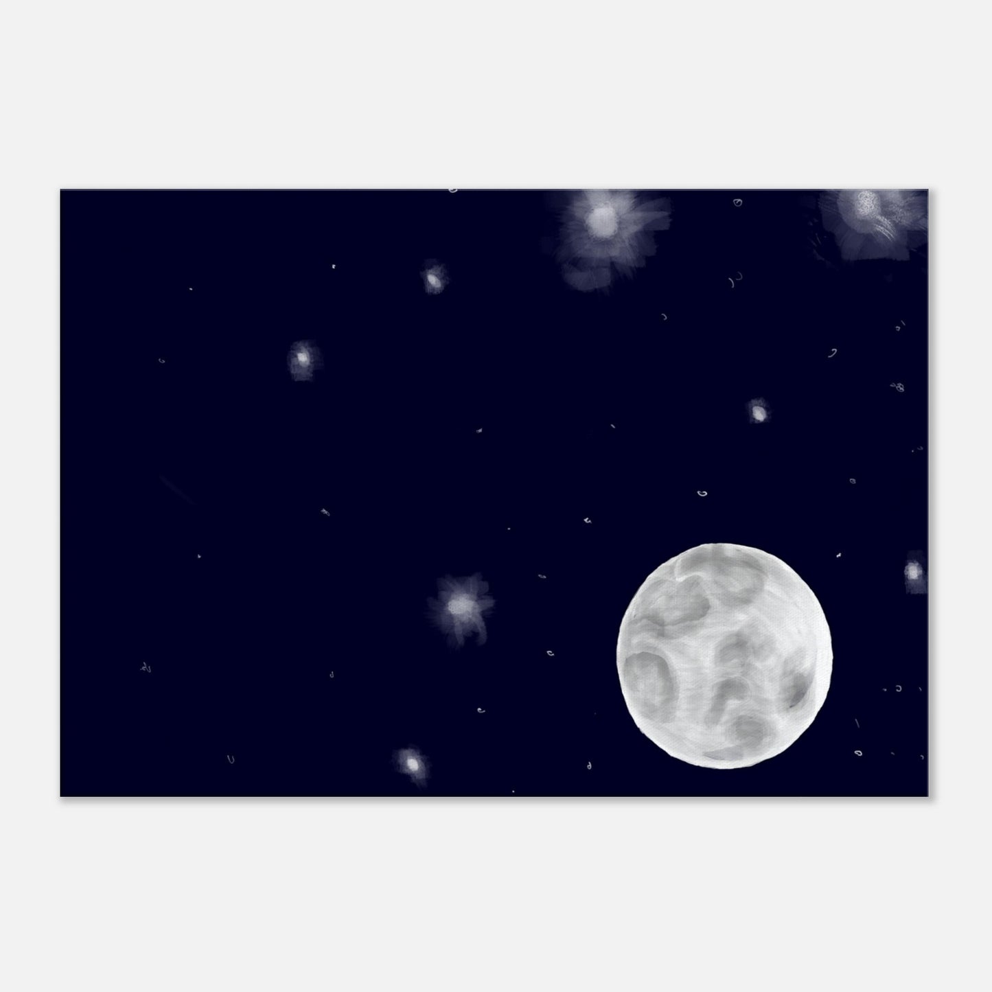 Canvas 28x40 - moon art print - DS Artwork N Design