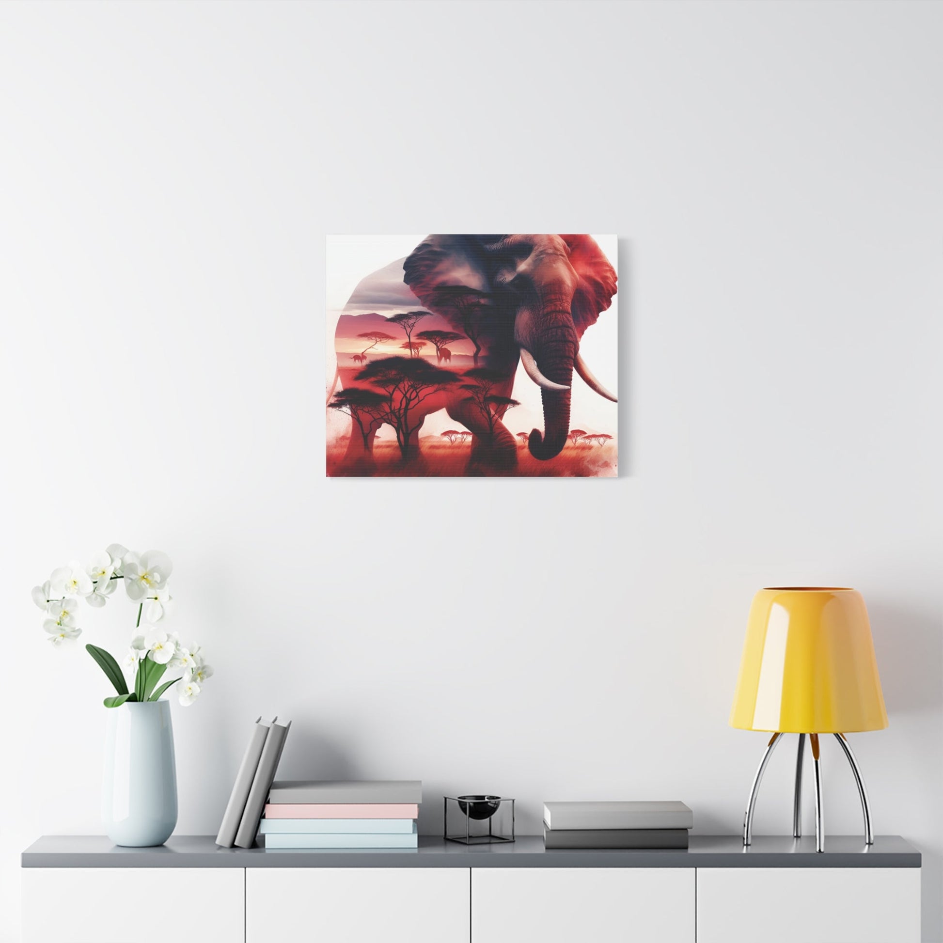 Canvas Print: African Elephant in Sunset - DS Artwork N Design