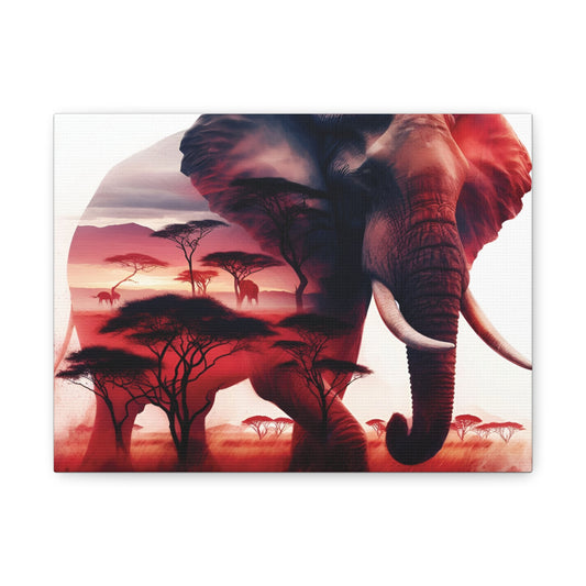 Canvas Print: African Elephant in Sunset - DS Artwork N Design