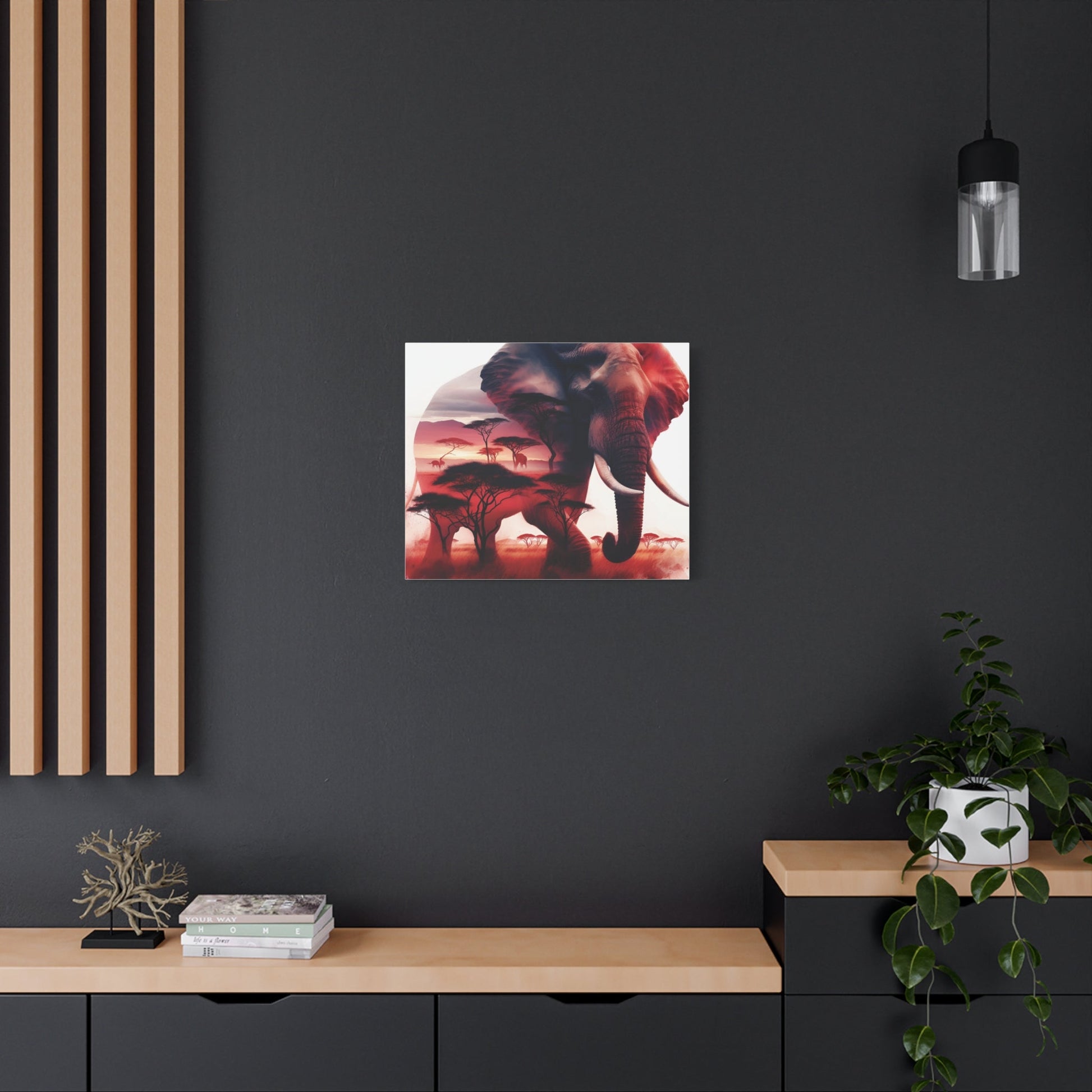 Canvas Print: African Elephant in Sunset - DS Artwork N Design