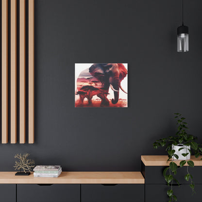 Canvas Print: African Elephant in Sunset - DS Artwork N Design