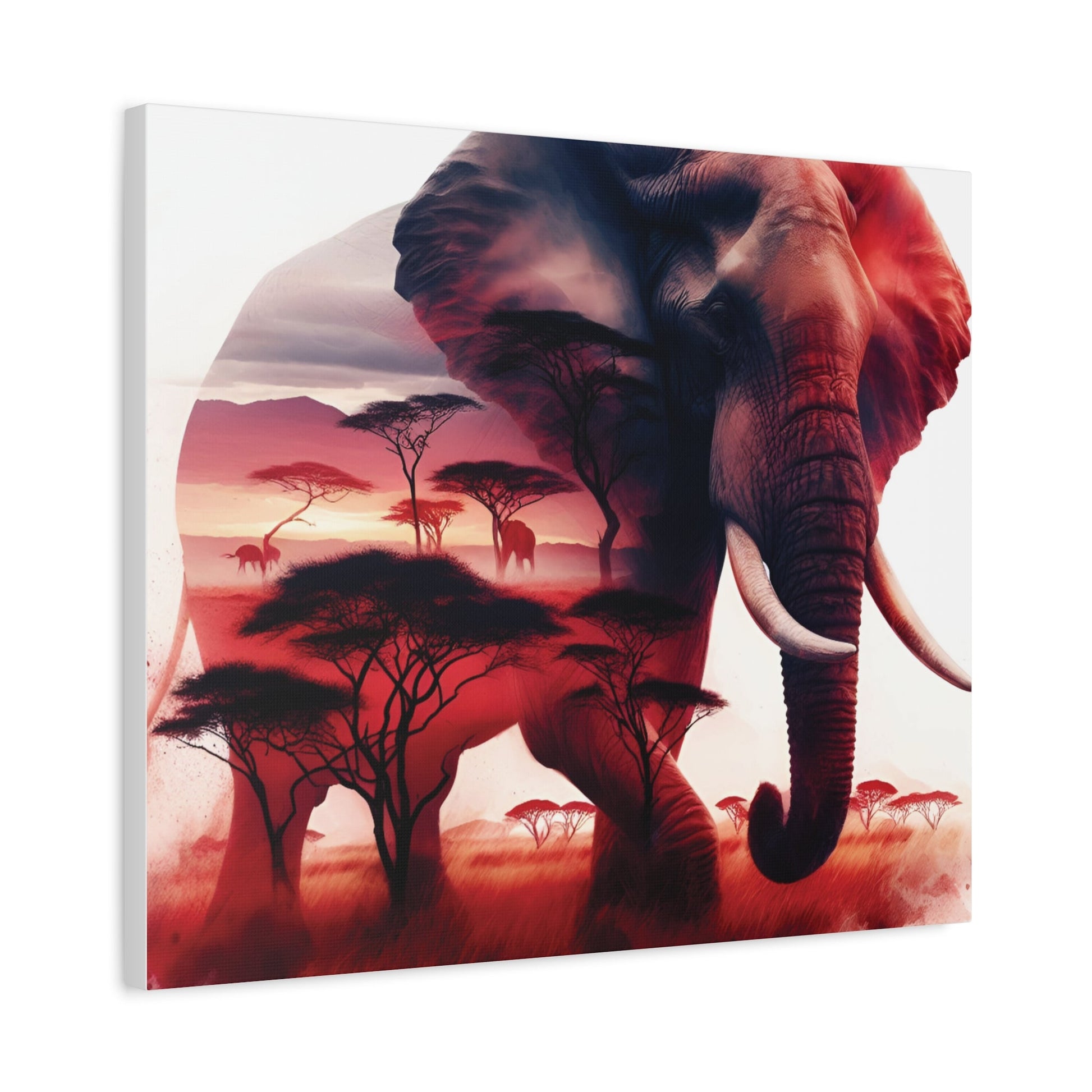 Canvas Print: African Elephant in Sunset - DS Artwork N Design